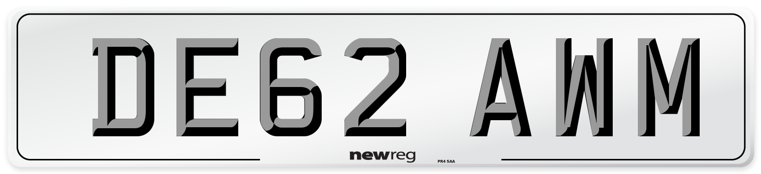 DE62 AWM Number Plate from New Reg